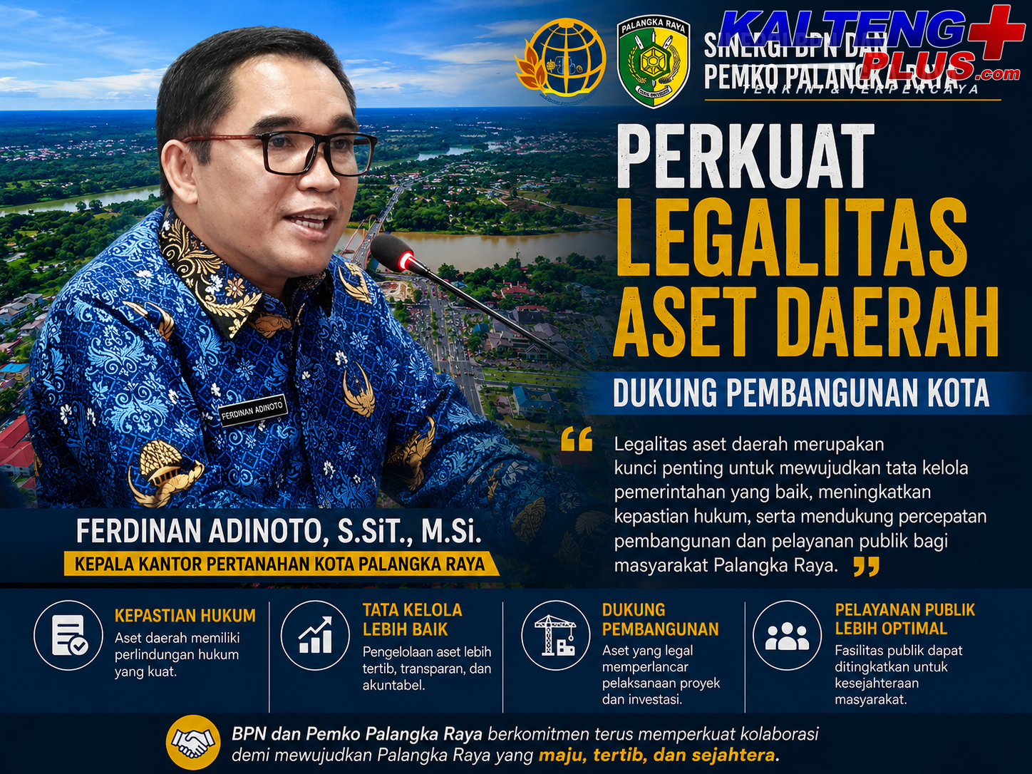 Sinergi BPN dan Pemko Palangka Raya Perkuat Legalitas Aset Daerah Dukung Pembangunan Kota
