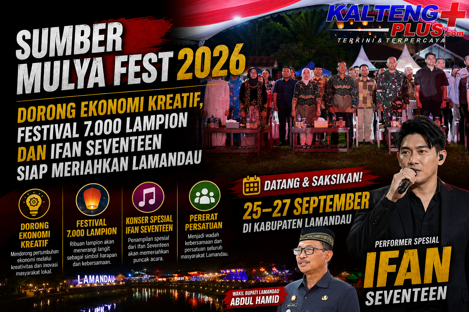 Sumber Mulya Fest 2026 Dorong Ekonomi Kreatif Festival 7.000 Lampion dan Ifan Seventeen Siap Meriahkan Lamandau