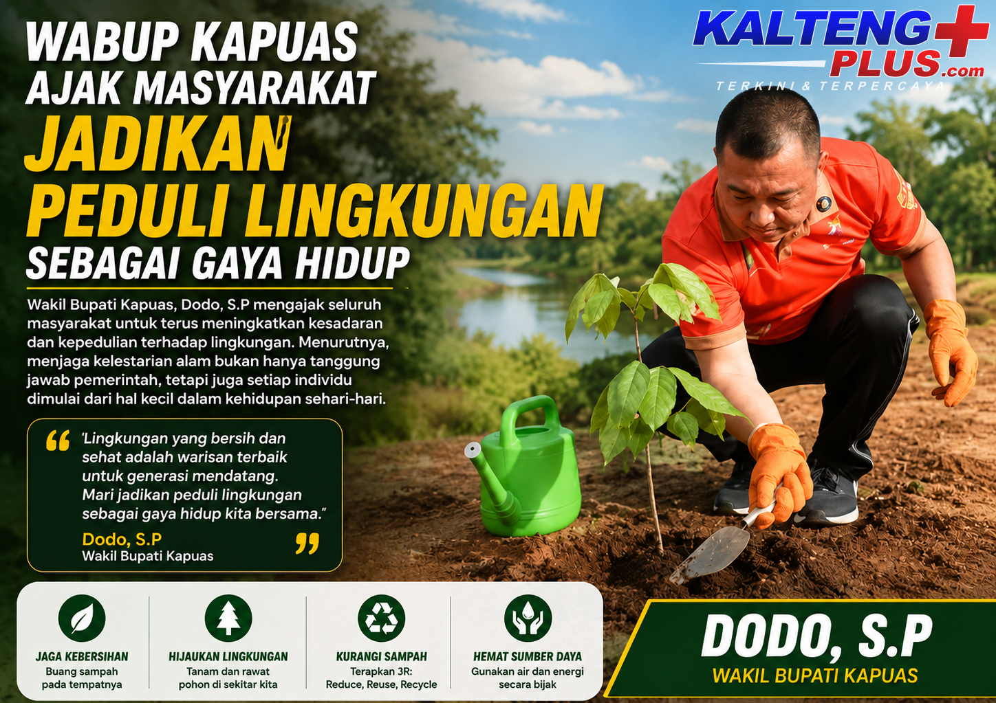 Wabup Kapuas Ajak Masyarakat Jadikan Peduli Lingkungan Sebagai Gaya Hidup