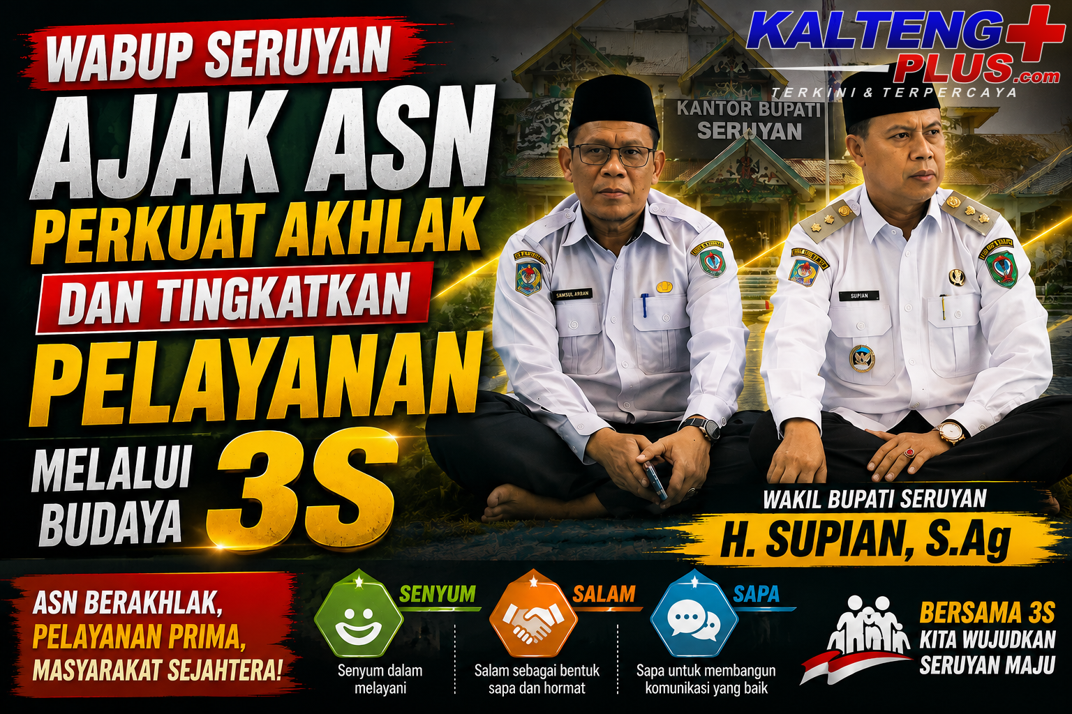 Wabup Seruyan Ajak ASN Perkuat Akhlak dan Tingkatkan Pelayanan Melalui Budaya 3S