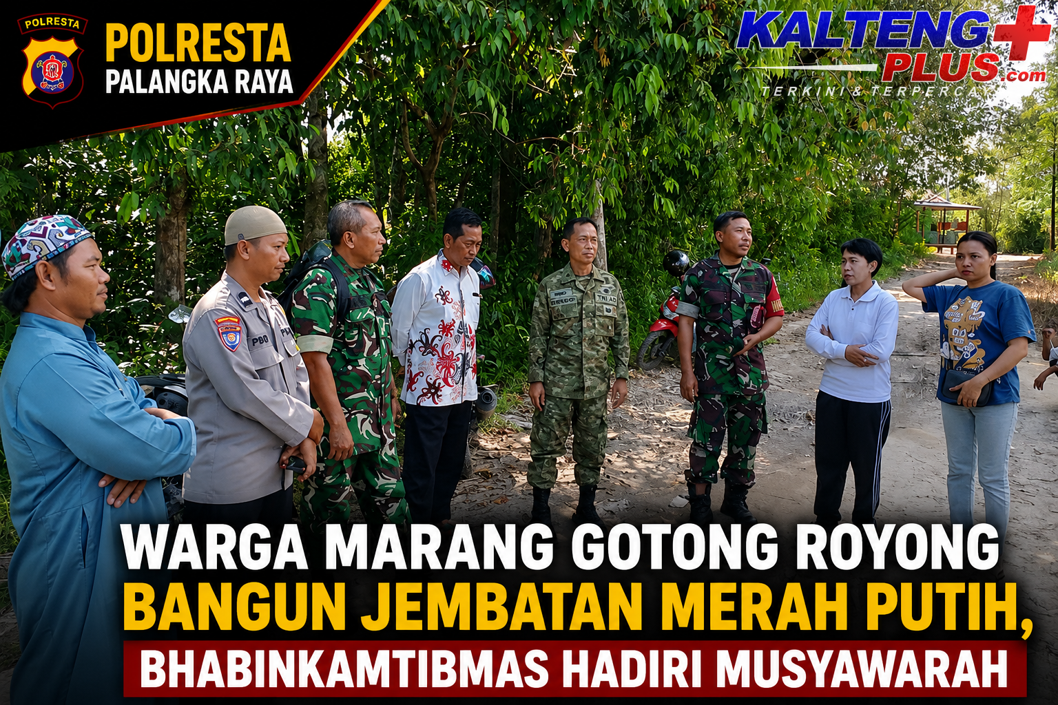 Warga Marang Gotong Royong Bangun Jembatan Merah Putih Bhabinkamtibmas Hadiri Musyawarah