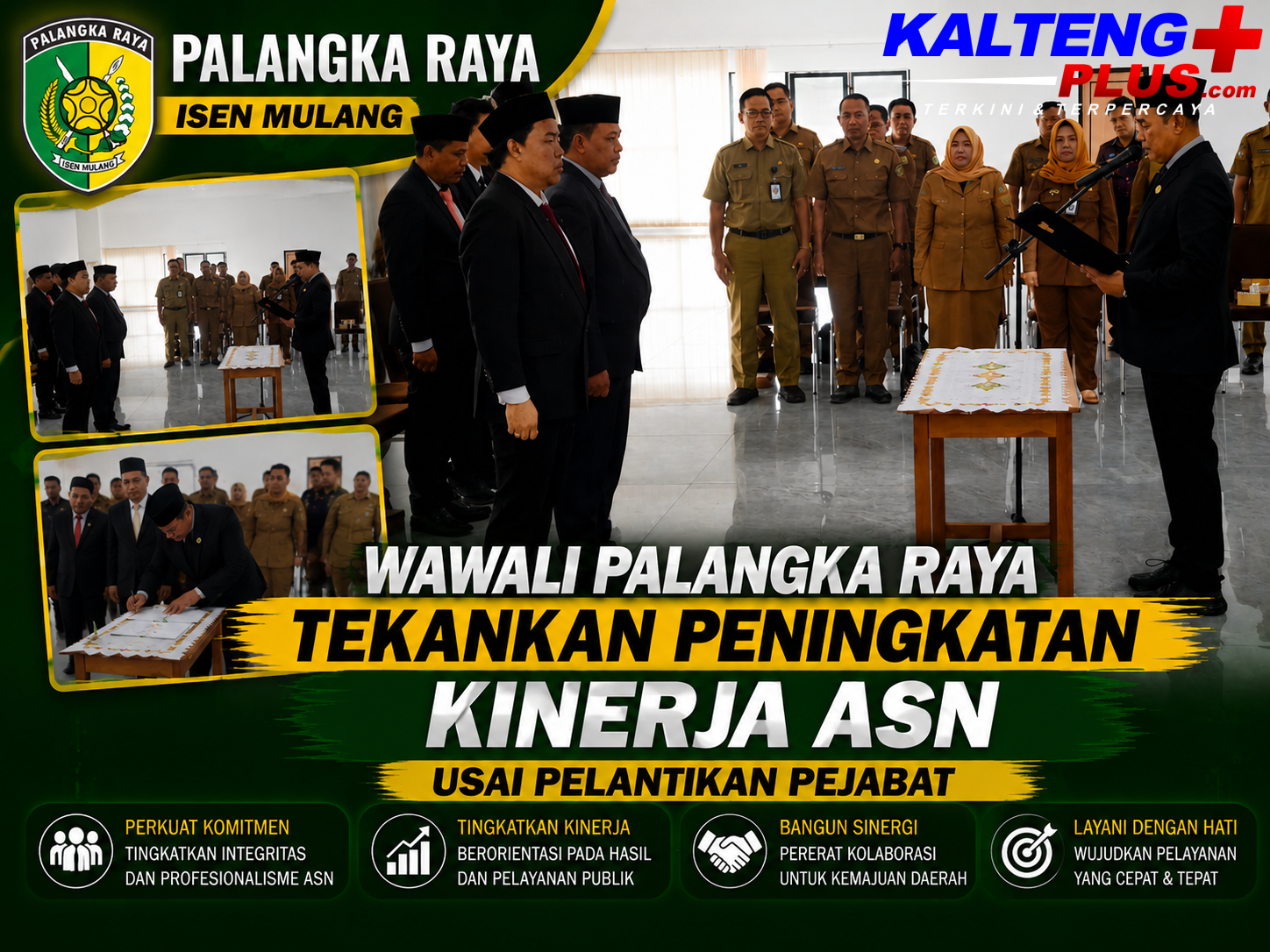 Wawali Palangka Raya Tekankan Peningkatan Kinerja ASN Usai Pelantikan Pejabat