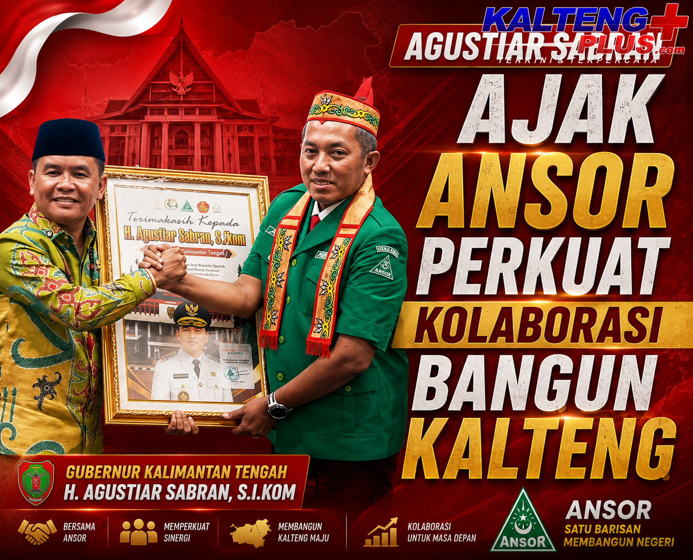 agustiar sabran ajak gp ansor perkuat kolaborasi bangun kalimantan tengah
