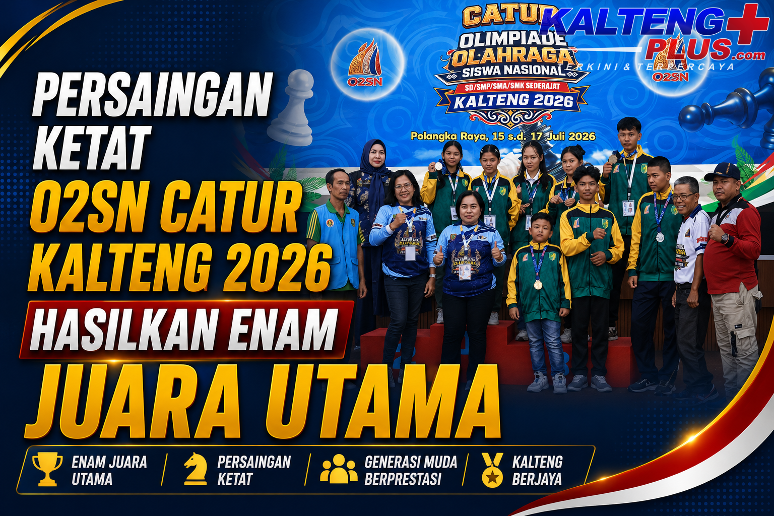 atlet catur terbaik o2sn kalteng 2026 ditetapkan enam juara siap wakili provinsi ke tingkat nasional
