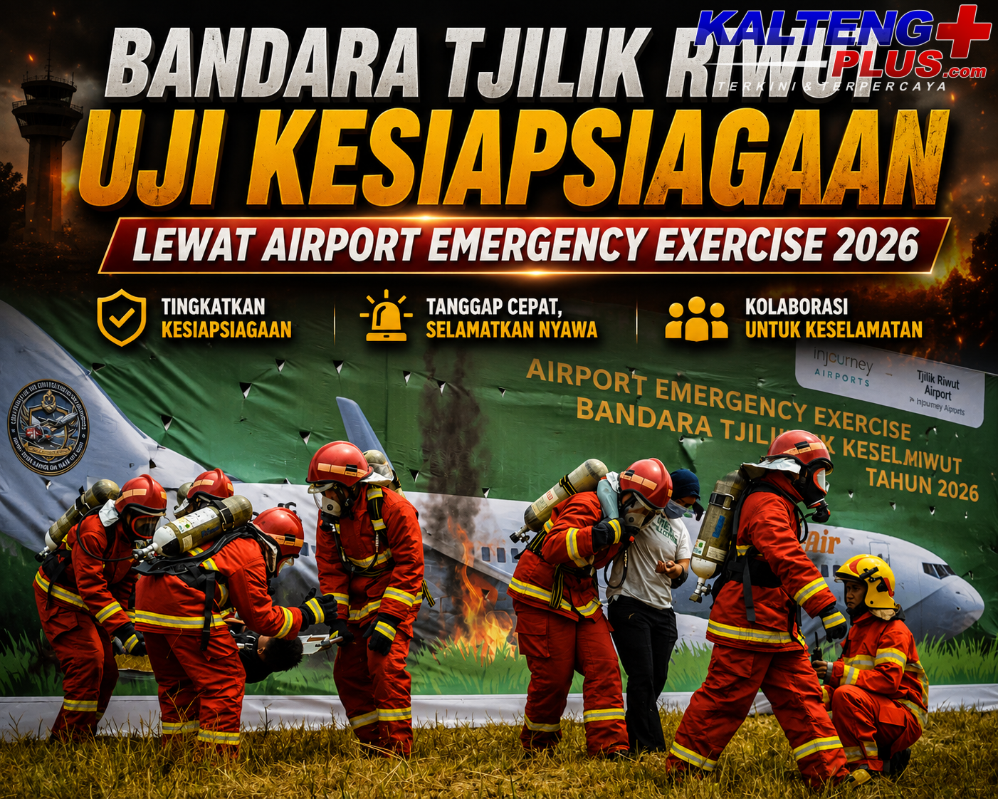 bandara tjilik riwut uji kesiapsiagaan lewat airport emergency exercise 2026