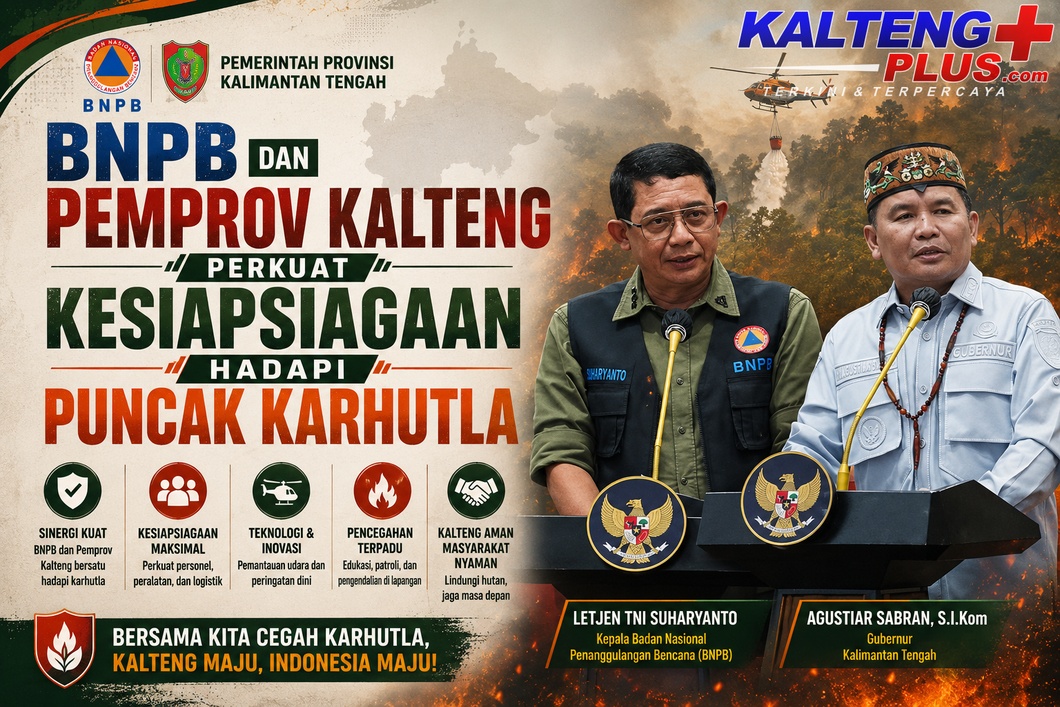 bnpb dan pemprov kalteng perkuat kesiapsiagaan hadapi puncak karhutla