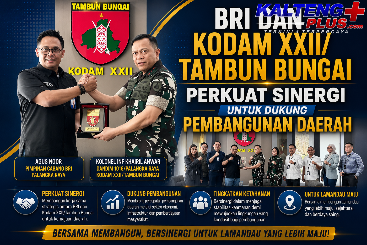 bri perkuat sinergi dengan kodam xxiitambun bungai dukung pembangunan dan ekonomi daerah