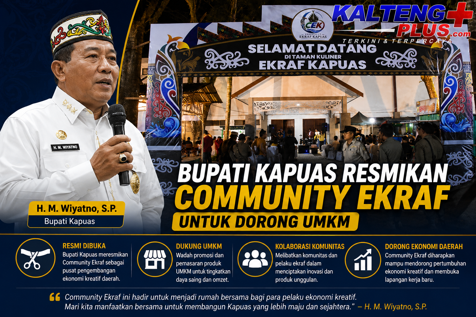 bupati kapuas resmikan community ekraf untuk dorong umkm