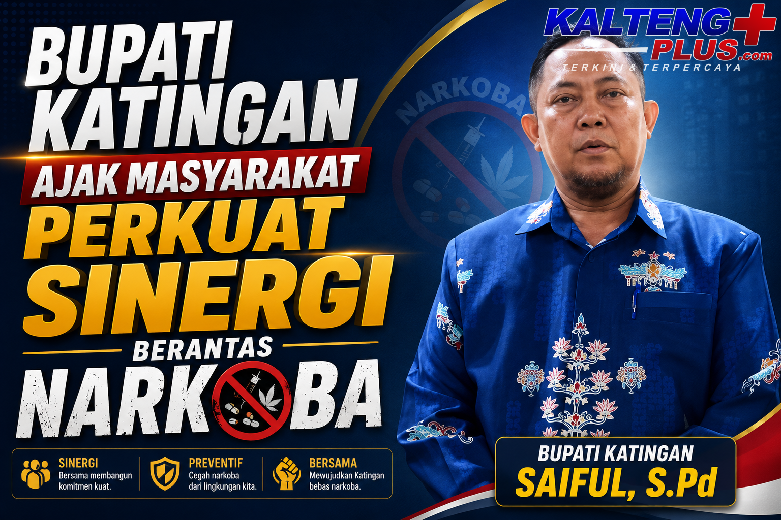 bupati katingan ajak masyarakat perkuat sinergi berantas narkoba