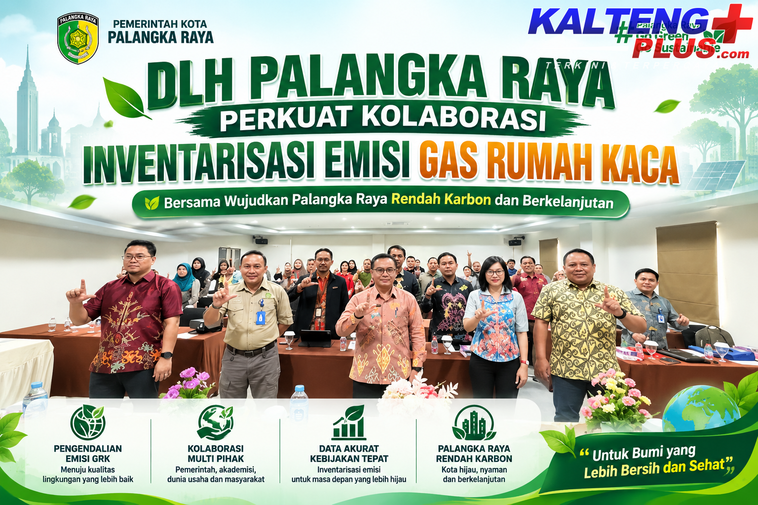 dlh palangka raya perkuat kolaborasi inventarisasi emisi gas rumah kaca