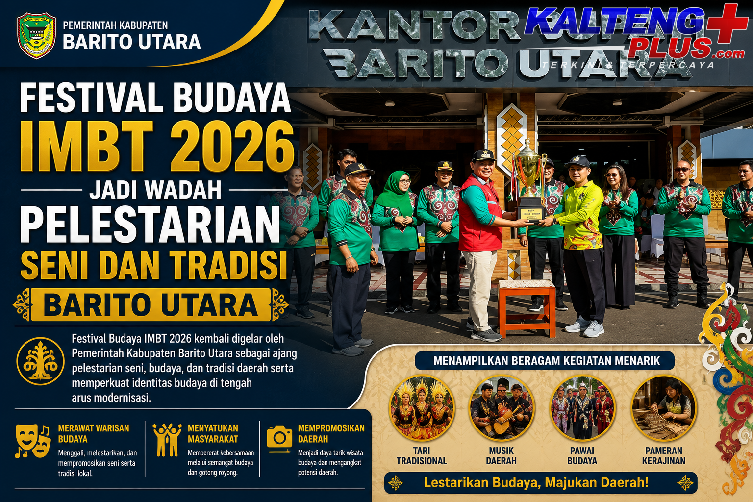 festival budaya imbt 2026 jadi wadah pelestarian seni dan tradisi barito utara