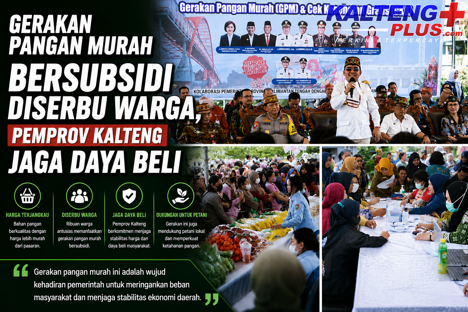 gerakan pangan murah bersubsidi diserbu warga pemprov kalteng jaga daya beli