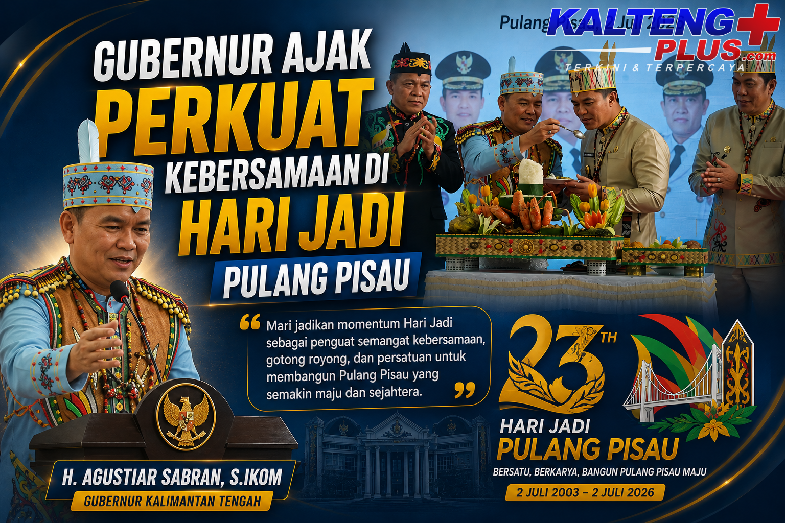 gubernur ajak perkuat kebersamaan di hari jadi pulang pisau