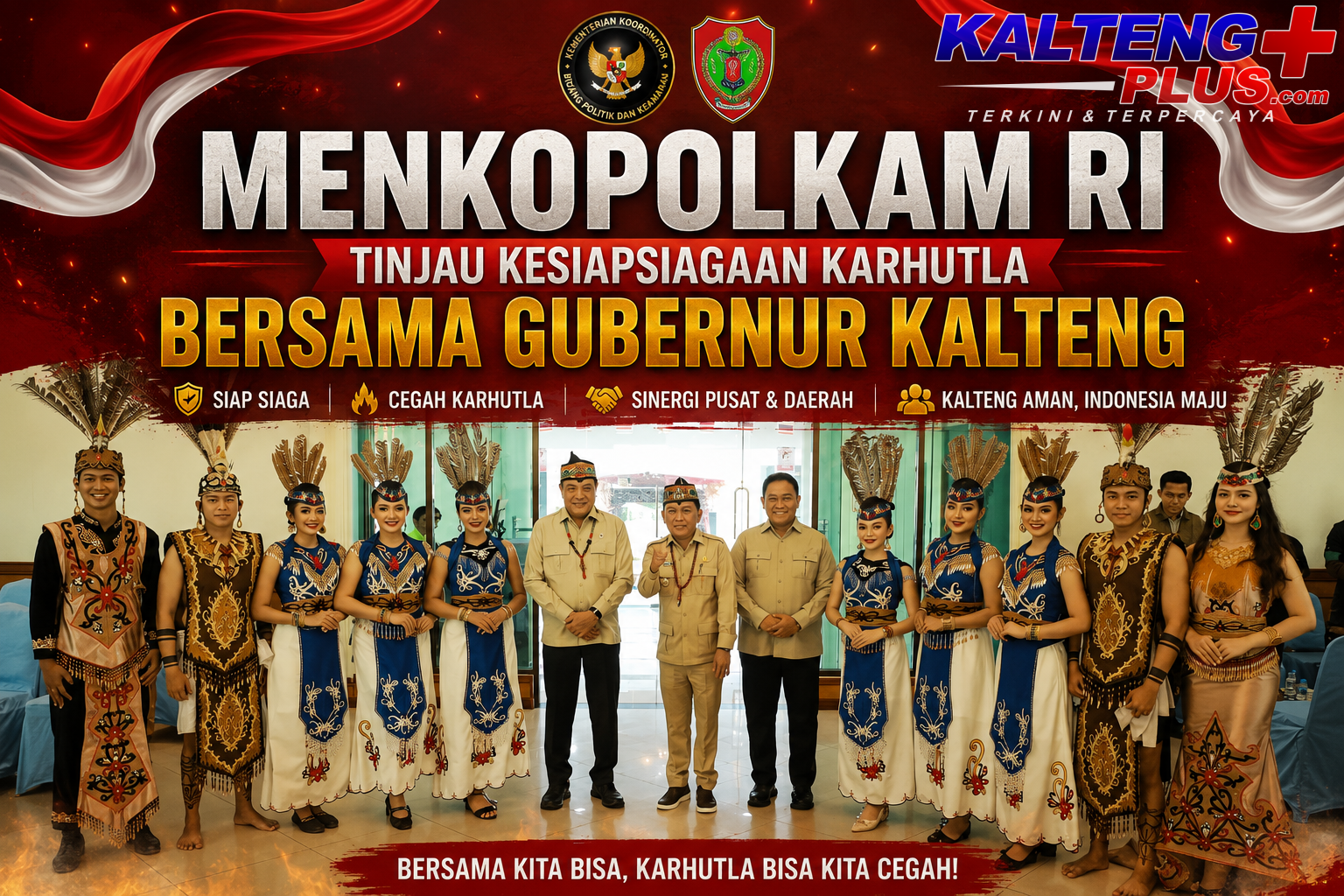gubernur kalteng sambut kunjungan menkopolkam ri untuk pantau penanganan karhutla