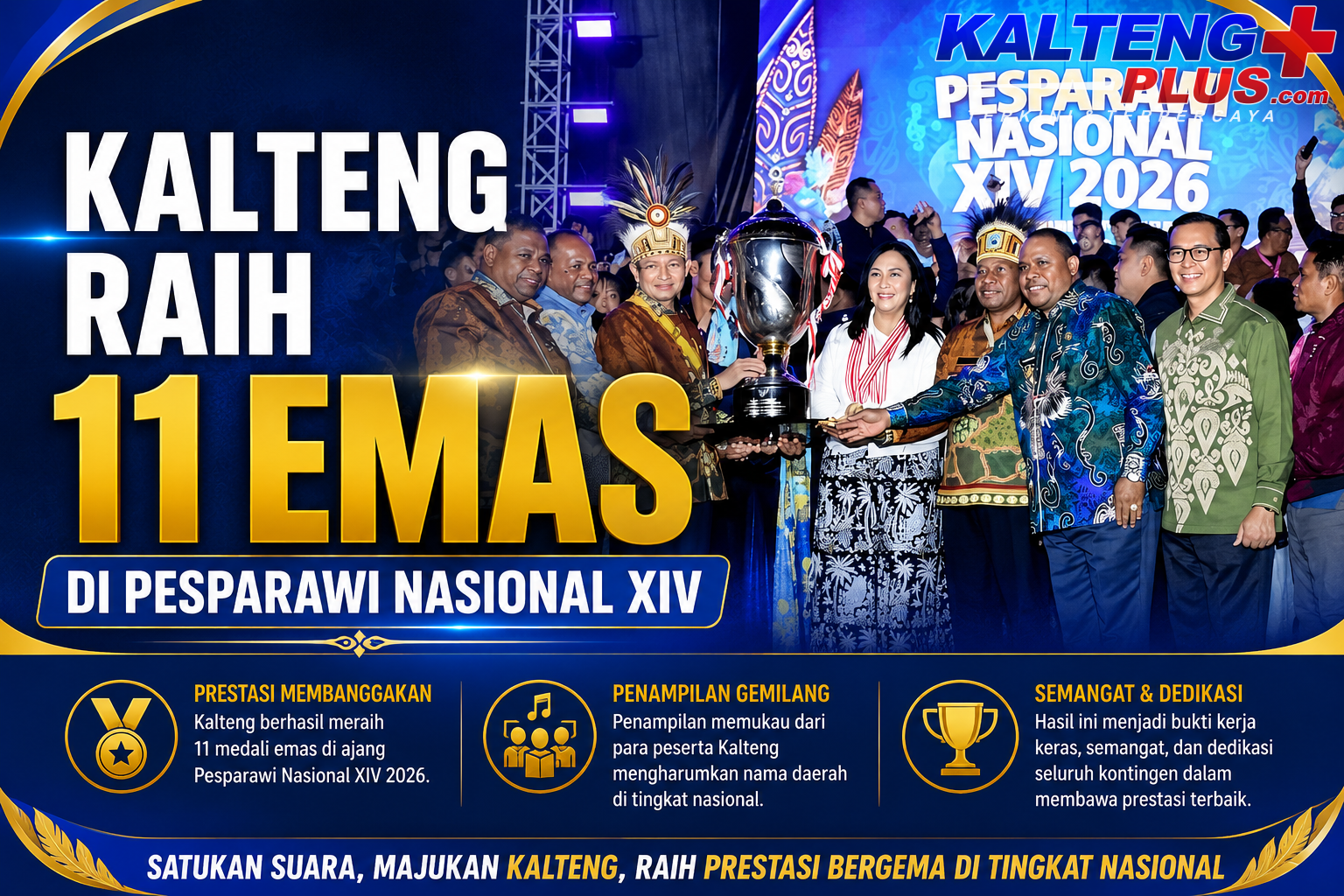 kalteng raih 11 emas di pesparawi nasional
