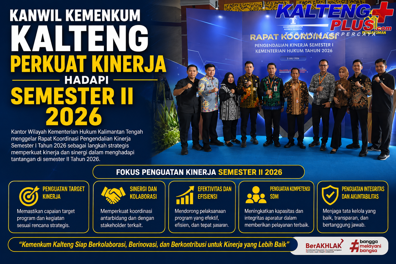 kanwil kemenkum kalteng perkuat kinerja hadapi semester ii 2026