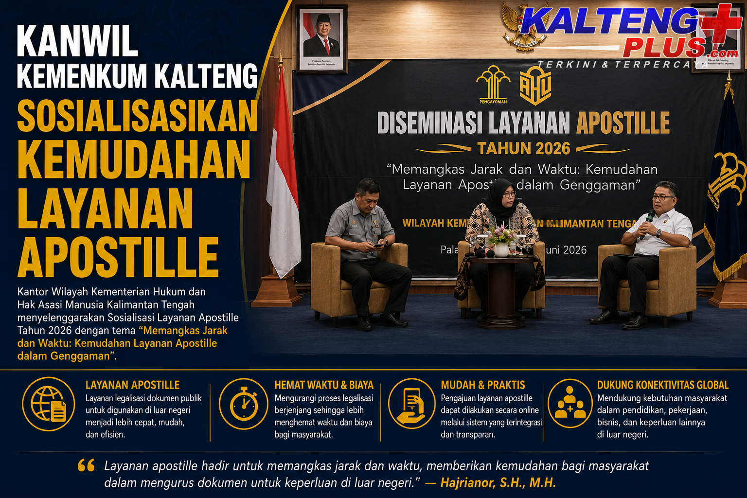 kanwil kemenkum kalteng sosialisasikan kemudahan layanan apostille