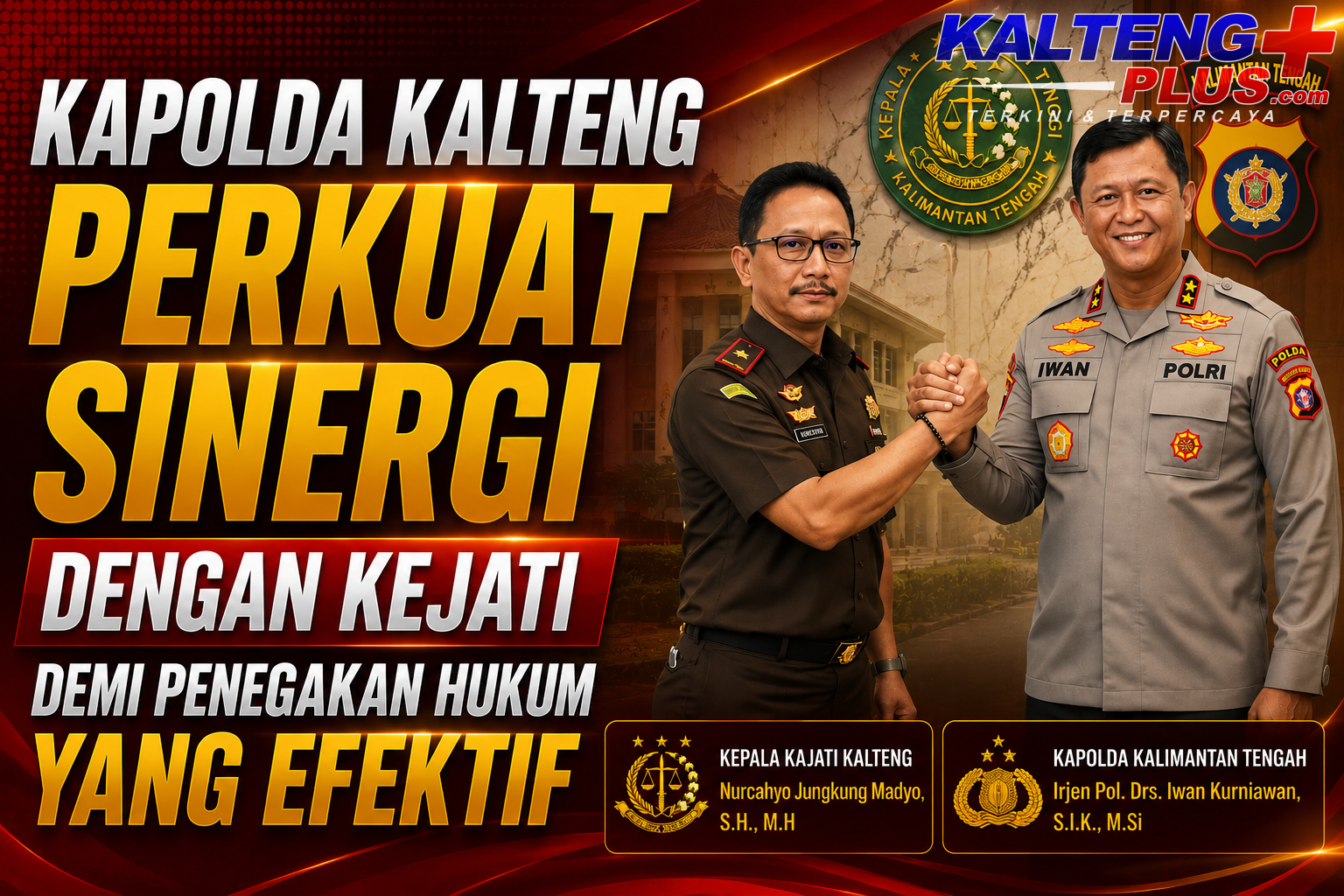kapolda kalteng perkuat sinergi penegakan hukum melalui silaturahmi ke kejati