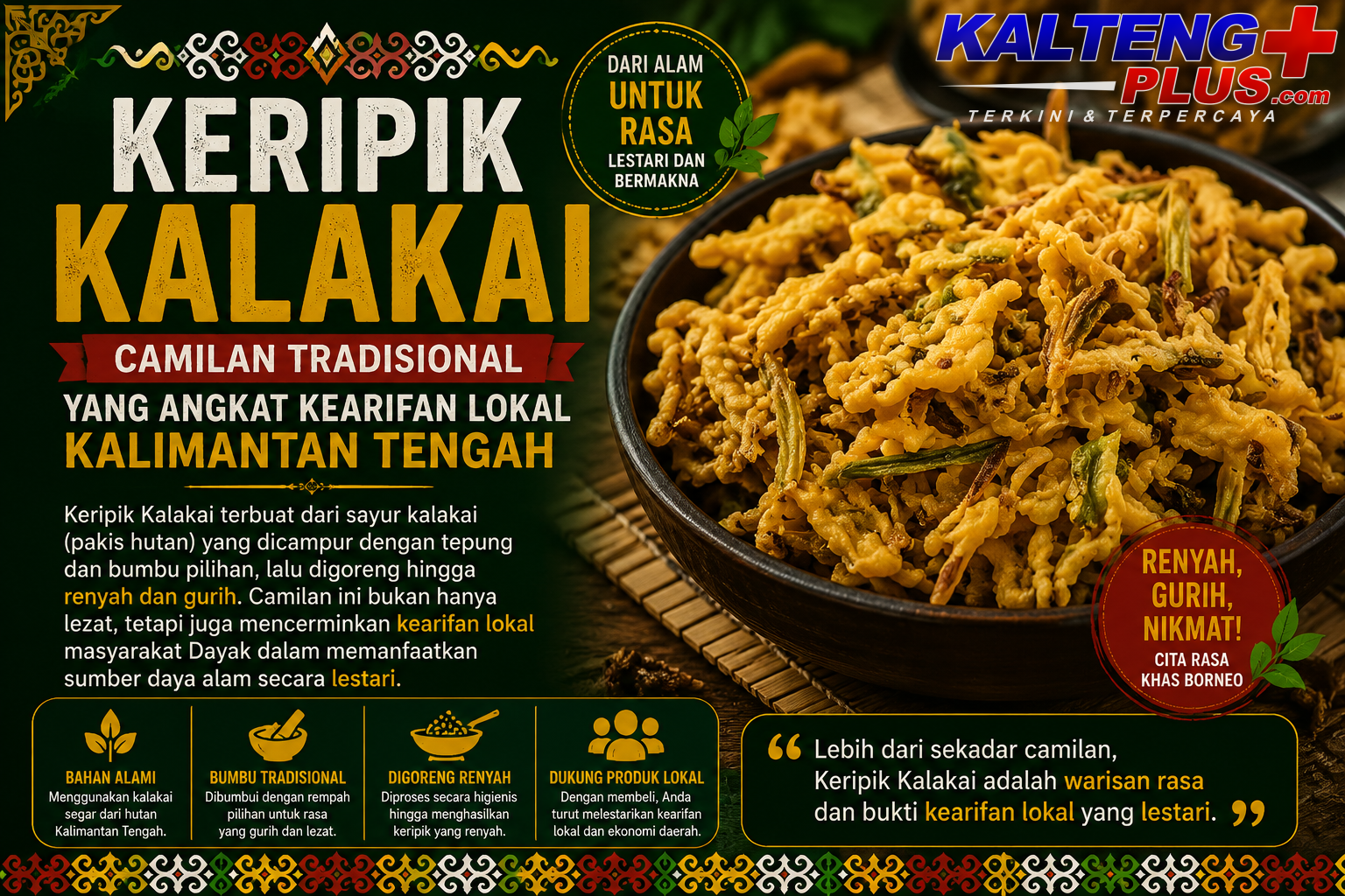 keripik kalakai camilan tradisional yang angkat kearifan lokal kalimantan tengah