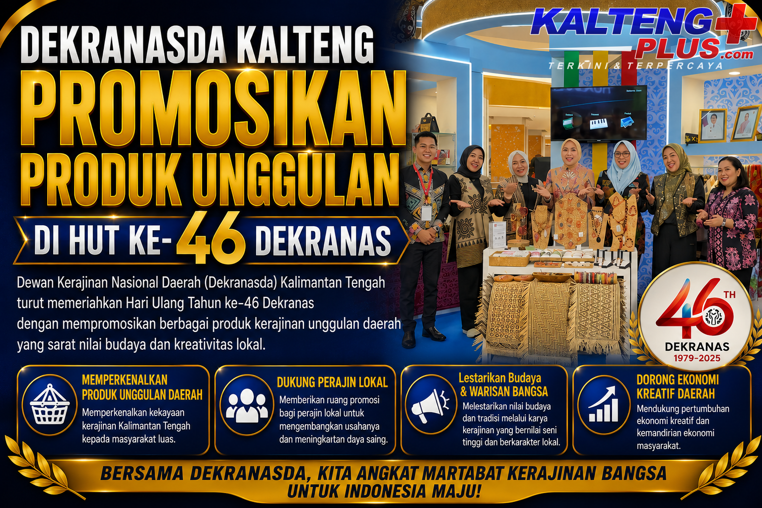 ketua dekranasda kalteng tinjau stand kerajinan daerah di hut ke 46 dekranas