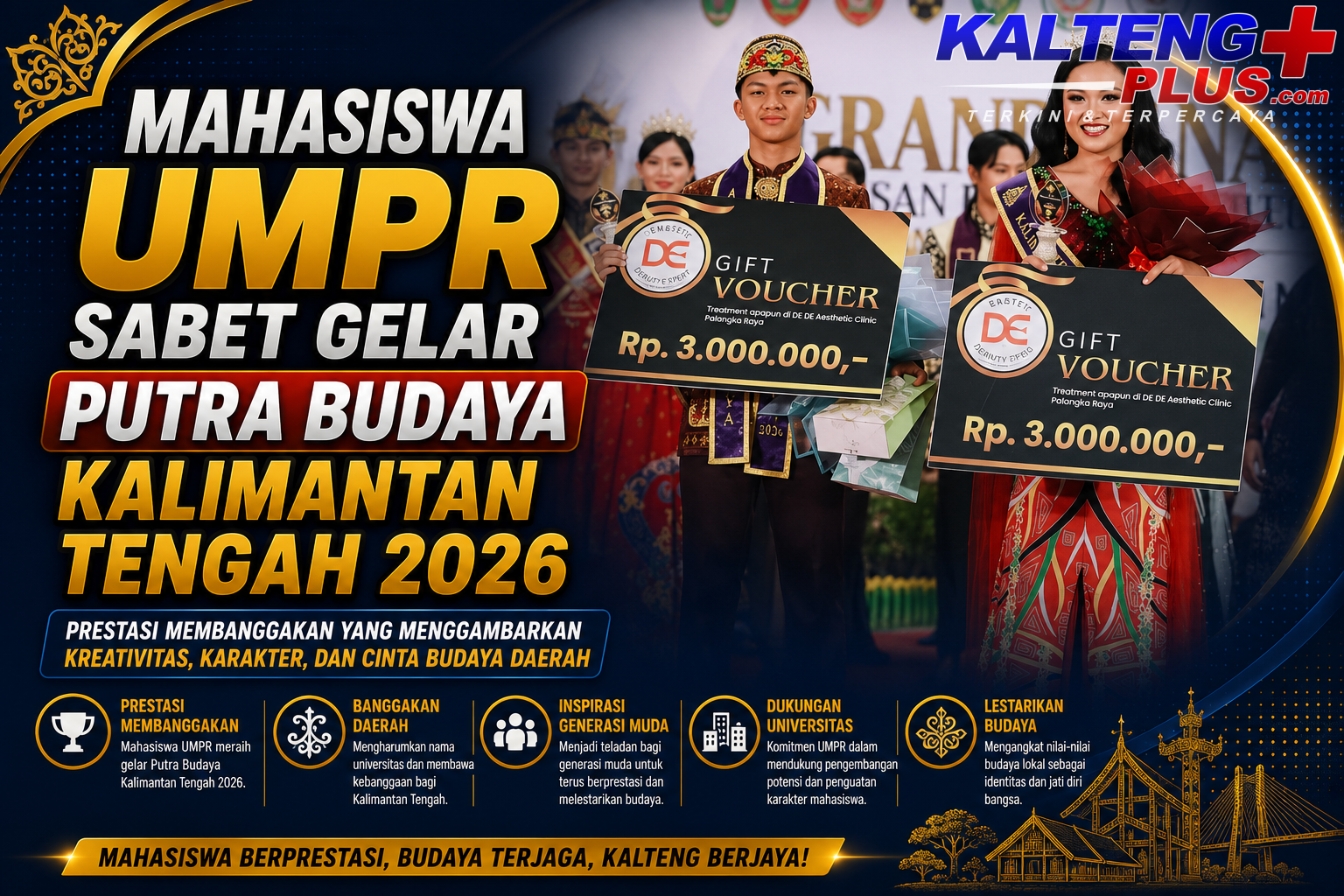 mahasiswa ilmu komunikasi umpr raih gelar putra budaya kalimantan tengah 2026