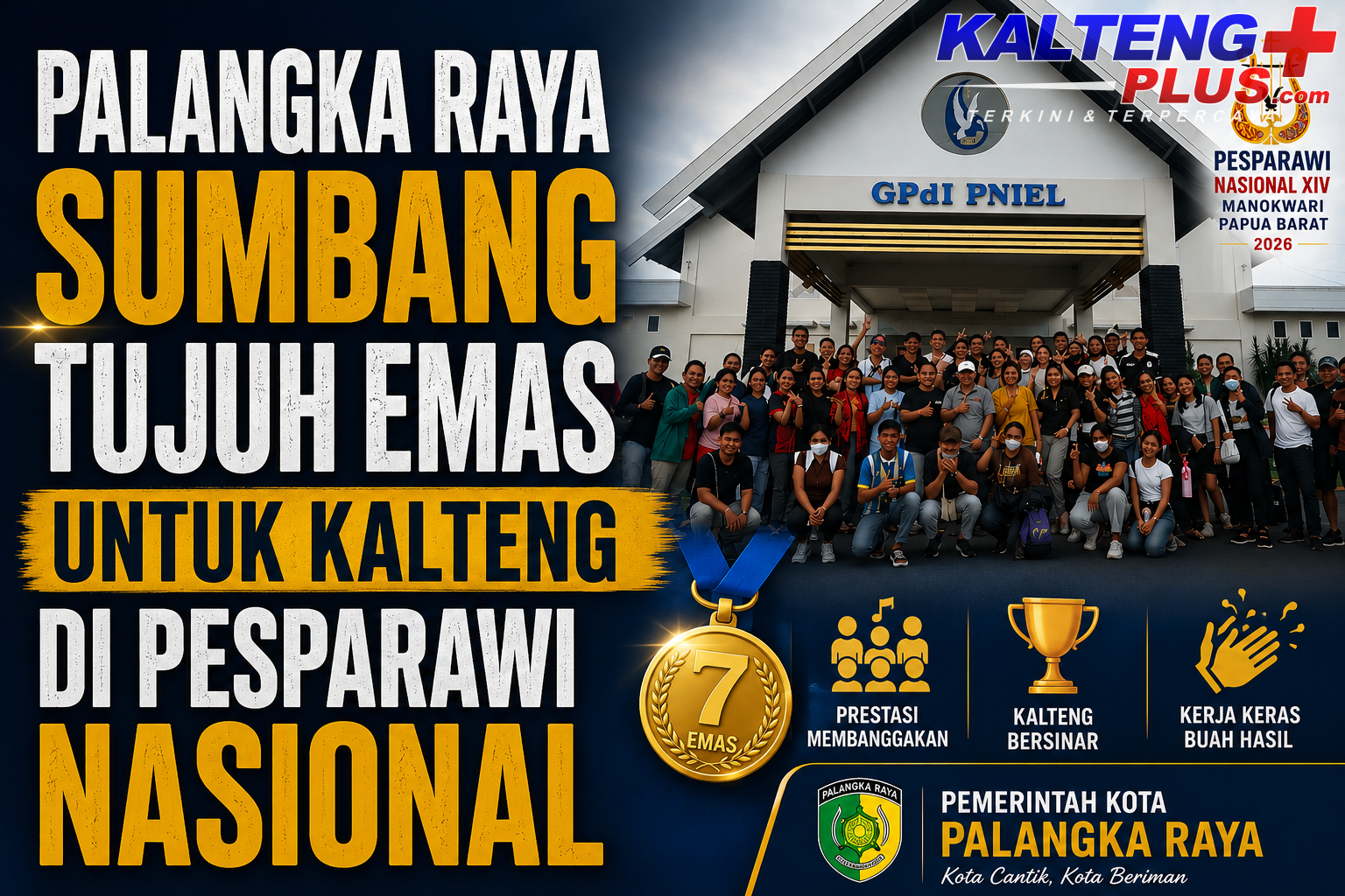 palangka raya sumbang tujuh emas untuk kalteng di pesparawi nasional