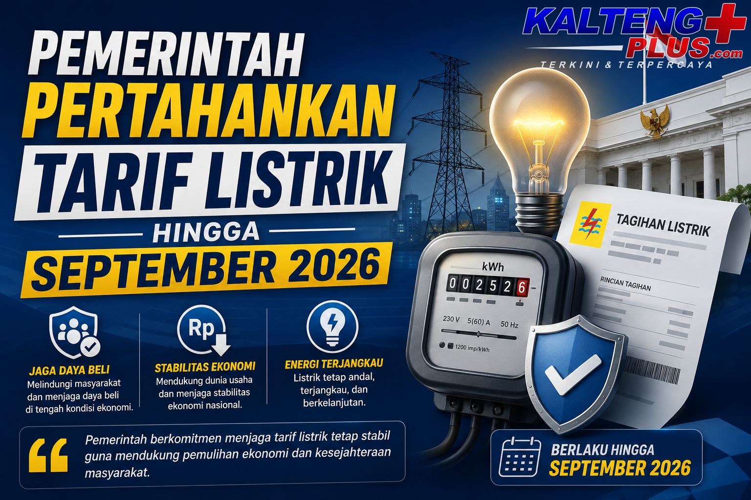 pemerintah pertahankan tarif listrik hingga september 2026