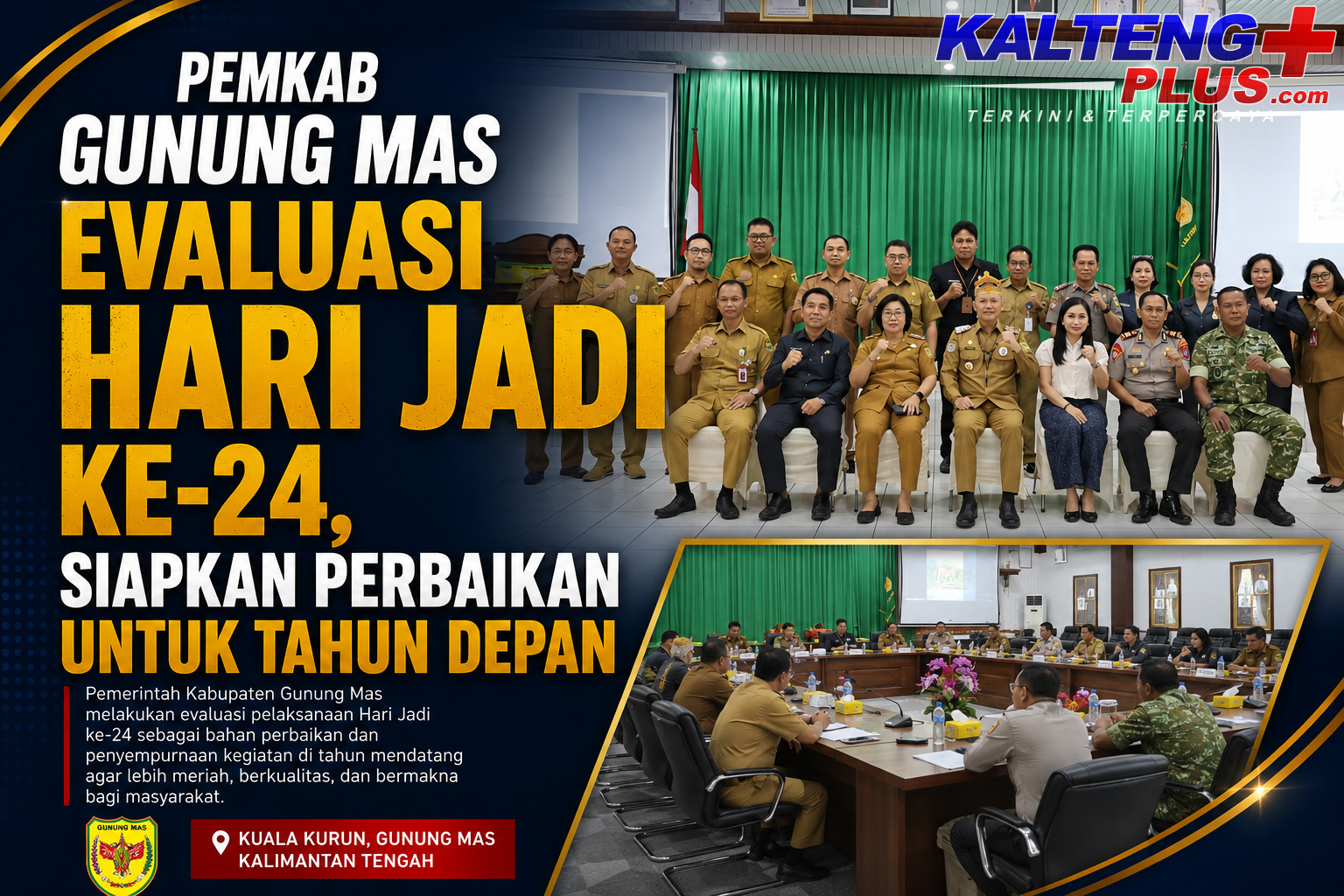 pemkab gunung mas evaluasi hari jadi ke 24 siapkan perbaikan untuk tahun depan