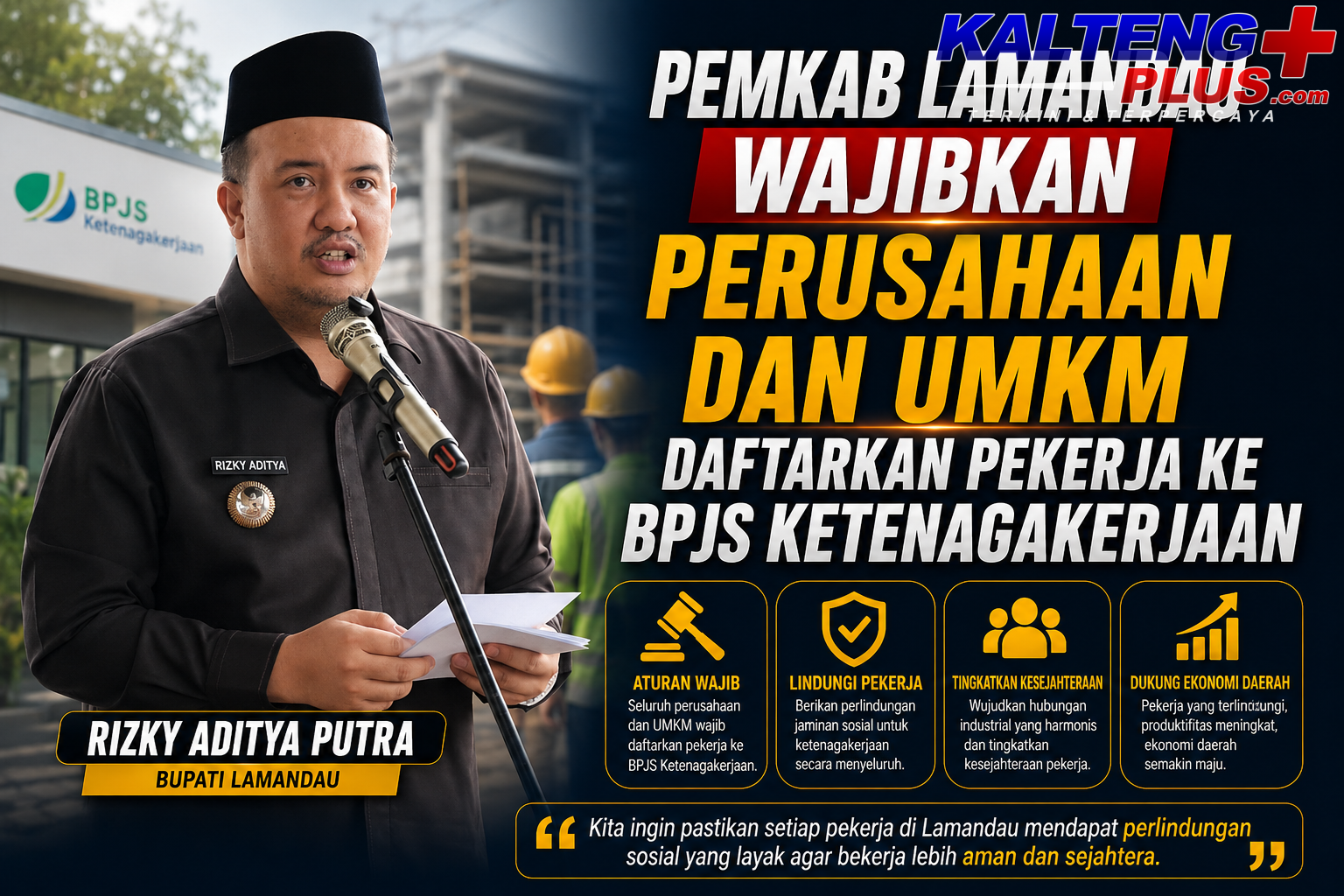 pemkab lamandau wajibkan perusahaan dan umkm daftarkan pekerja ke bpjs ketenagakerjaan