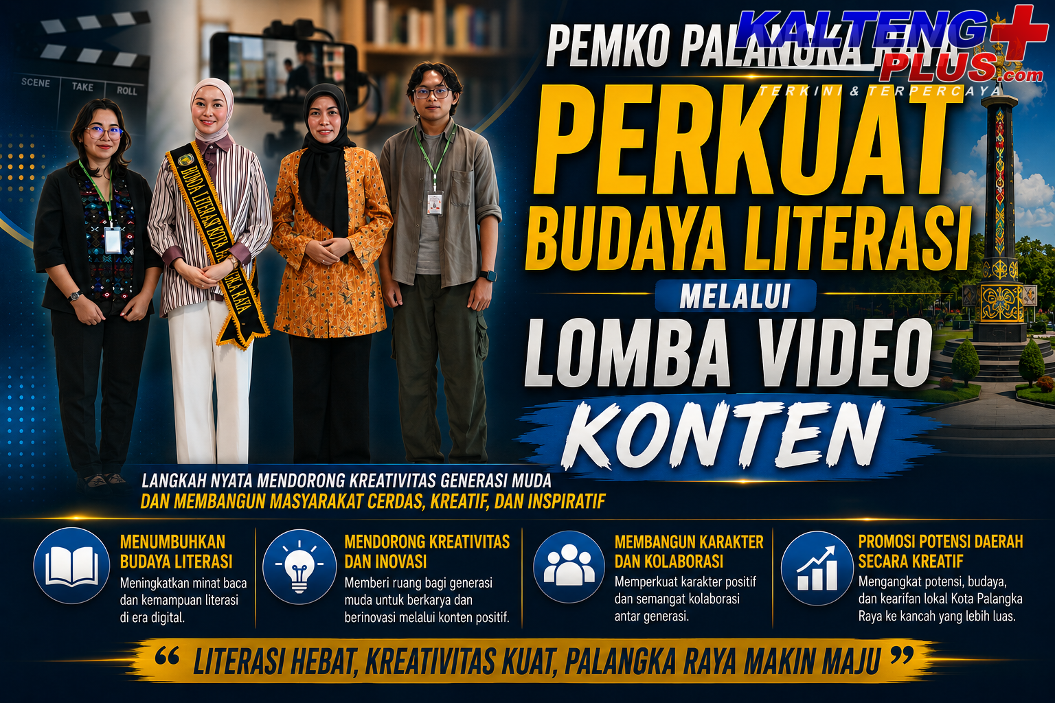 pemko palangka raya perkuat budaya literasi melalui lomba video konten