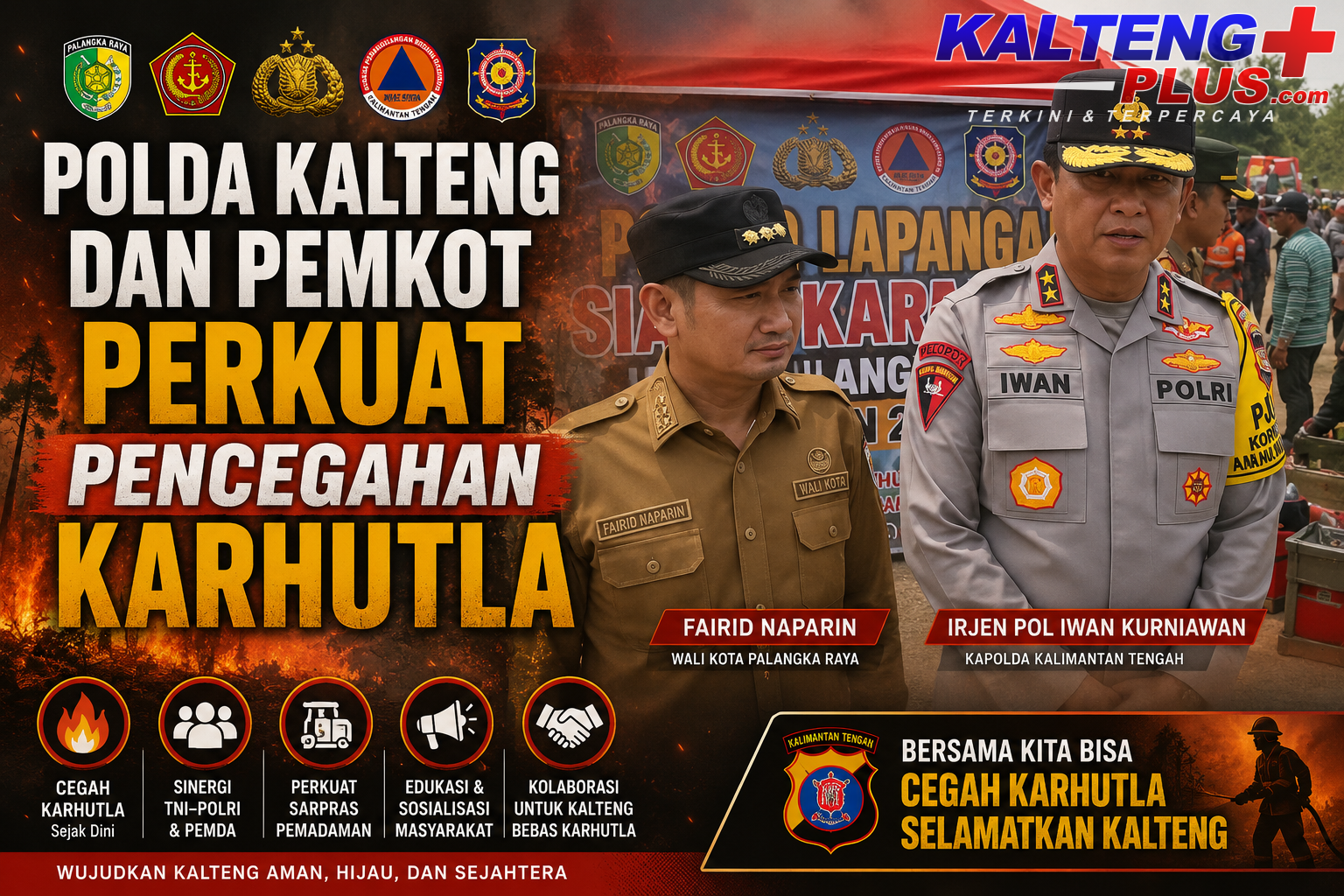 polda kalteng dan pemkot perkuat pencegahan karhutla