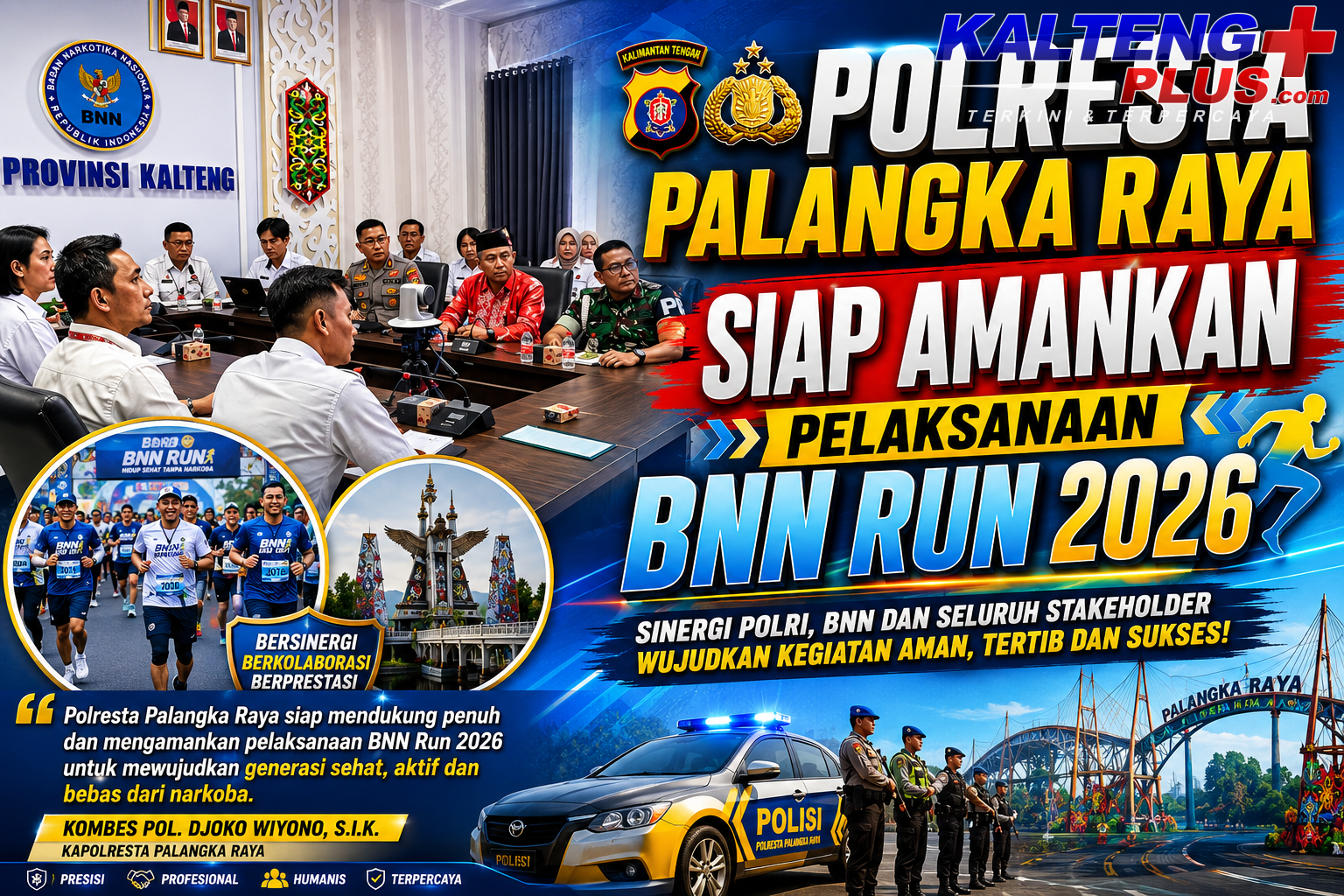 polresta palangka raya siap amankan pelaksanaan bnn run 2026
