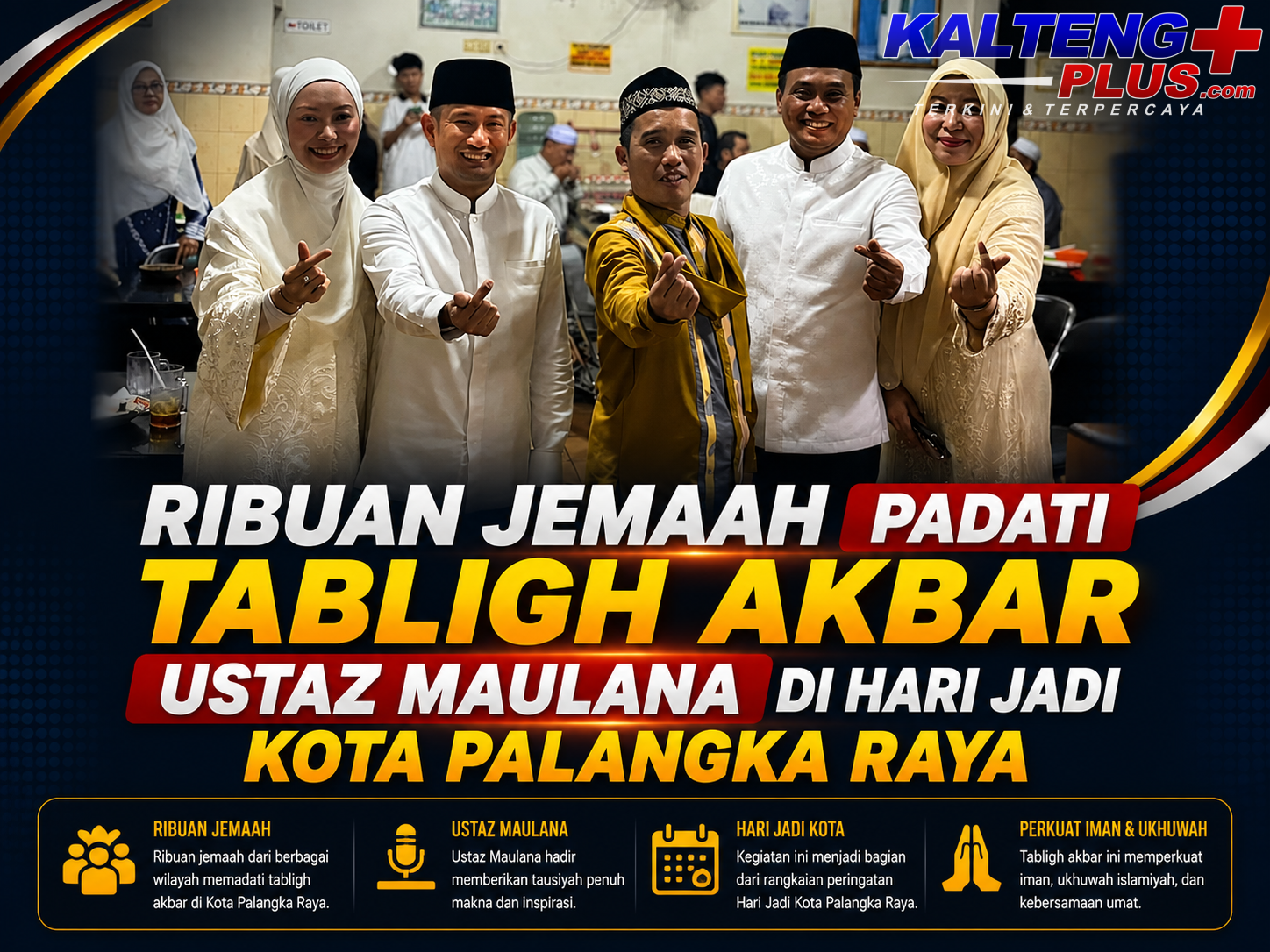 ribuan jemaah hadiri tabligh akbar ustaz maulana semarakkan hari jadi kota palangka raya
