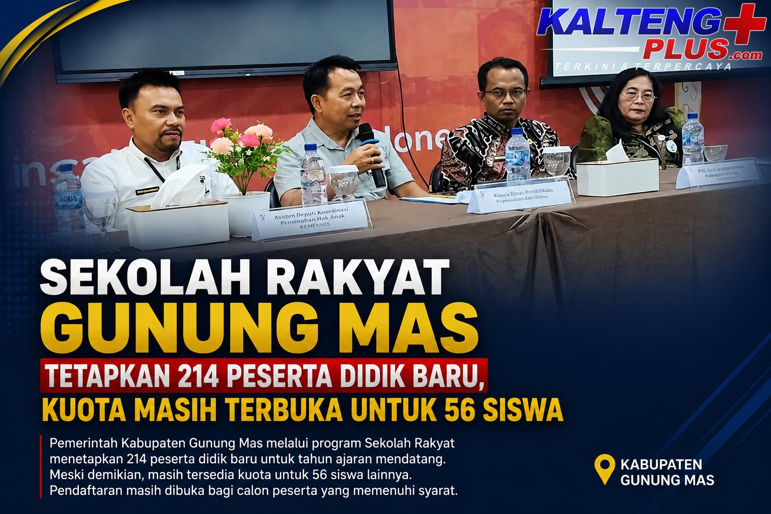 sekolah rakyat gunung mas tetapkan 214 peserta didik baru kuota masih terbuka untuk 56 siswa