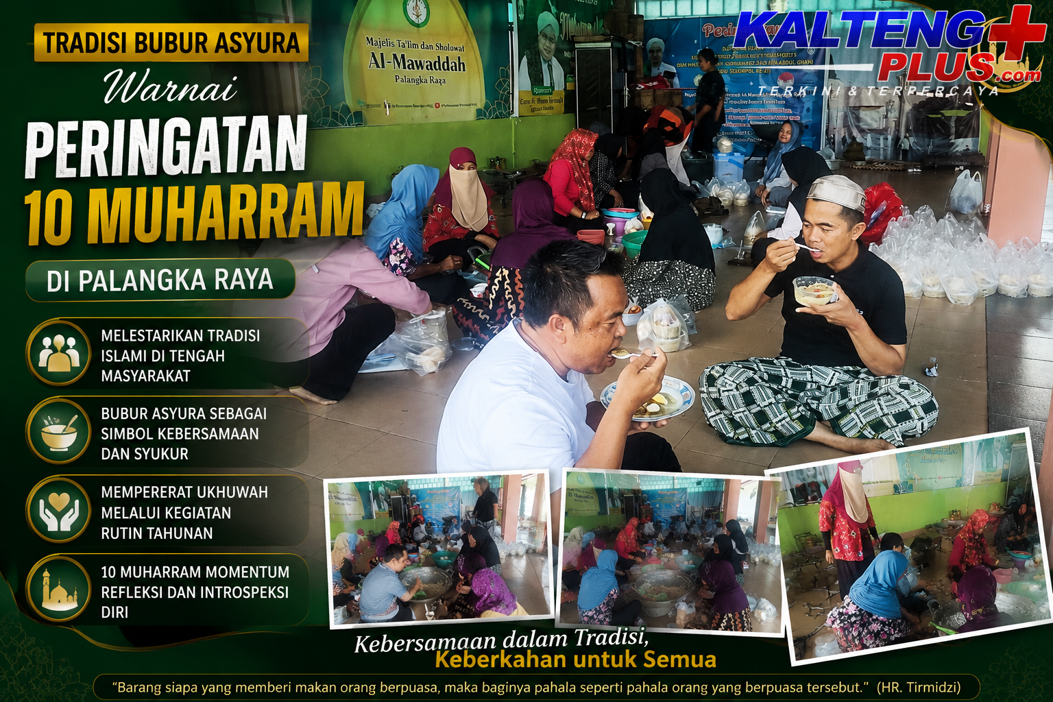 tradisi bubur asyura warnai peringatan 10 muharram di palangka raya