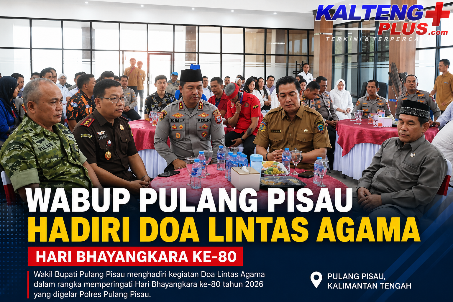 wabup pulang pisau hadiri doa bersama lintas agama hari bhayangkara