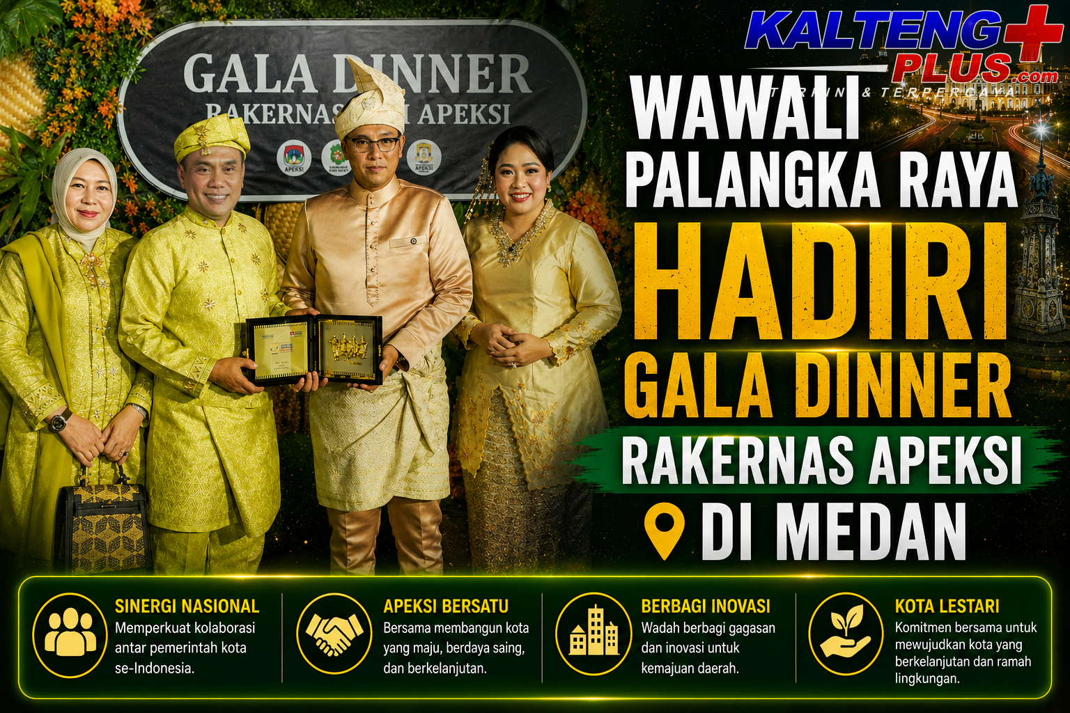 wawali palangka raya hadiri gala dinner rakernas apeksi di medan